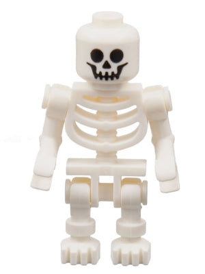 Preowned LEGO® Minifigure – Town gen099 Skeleton Standard Skull Bent Arms Horizontal Grip