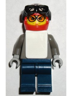 Preowned LEGO® Minifigure – Sports gg002 Snowboarder Dark Gray Shirt Dark Blue Legs White V