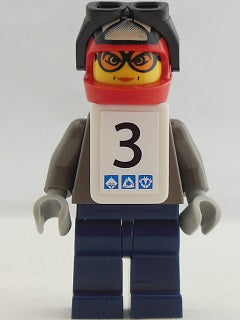 Preowned LEGO® Minifigure – Sports gg002s Snowboarder Dark Gray Shirt Dark Blue Legs White