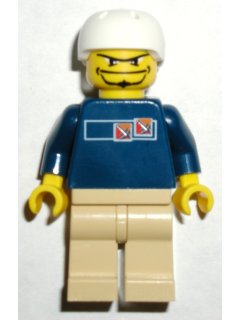 Preowned LEGO® Minifigure – Sports gg003 Skateboarder Dark Blue Shirt Tan Legs