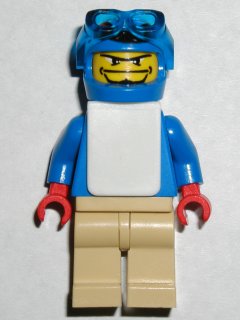 Preowned LEGO® Minifigure – Sports gg006 Snowboarder Blue Shirt Tan Legs White Vest