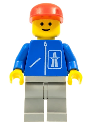 Preowned LEGO® Minifigure – Town hgh001 Highway Pattern Light Gray Legs Red Cap