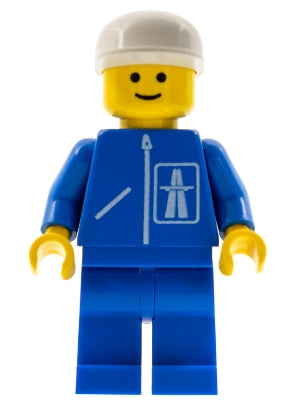 Preowned LEGO® Minifigure – Town hgh003 Highway Pattern Blue Legs White Cap