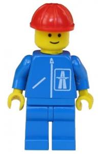 Preowned LEGO® Minifigure – Town hgh005 Highway Pattern Blue Legs Red Construction Helmet