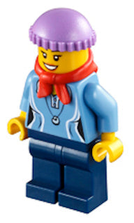 Preowned LEGO® Minifigure – Holiday & Event hol029 Medium Blue Female Shirt w/Two Buttons a
