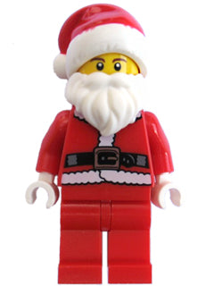Preowned LEGO® Minifigure – Holiday & Event hol036 Santa Red Legs Fur Lined Jacket Brown Ey