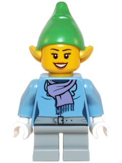 Preowned LEGO® Minifigure – Holiday & Event hol049 Elf Female Medium Blue Top