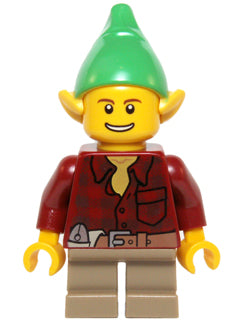 Preowned LEGO® Minifigure – Holiday & Event hol050 Elf Dark Red Flannel Shirt