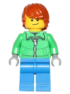 Preowned LEGO® Minifigure – Holiday & Event hol051 Winter Jacket Zipper Blue Legs Dark Oran