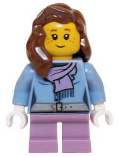 Preowned LEGO® Minifigure – Holiday & Event hol059 Medium Blue Jacket w/Light Purple Scarf