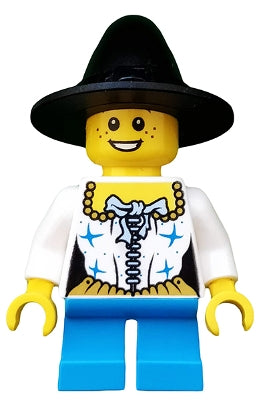 Preowned LEGO® Minifigure – Holiday & Event hol062 Girl Black Wizard/Witch Hat Pirate Femal