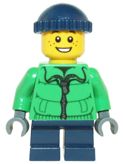 Preowned LEGO® Minifigure – Holiday & Event hol065 Winter Jacket Zipper Dark Blue Legs Dark
