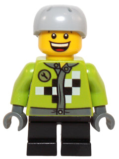 Preowned LEGO® Minifigure – Holiday & Event hol073 Lime Jacket w/Wrench and Black and White