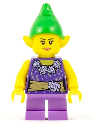 Preowned LEGO® Minifigure – Holiday & Event hol085 Elf Female Dark Purple Top
