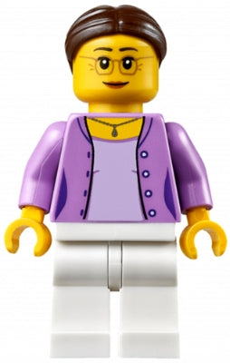 Preowned LEGO® Minifigure – Holiday & Event hol102 Grandma Medium Lavender Jacket over Lave