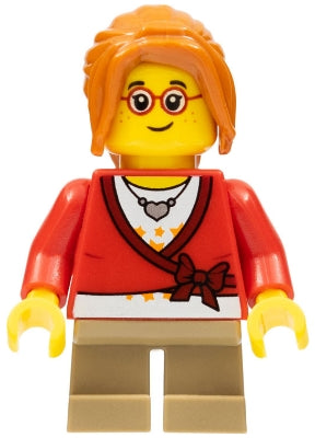 Preowned LEGO® Minifigure – Holiday & Event hol127 Child Girl Sweater Cropped w/Bow Heart N