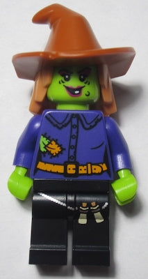 Preowned LEGO® Minifigure – Holiday & Event hol173 Wacky Witch Dark Orange Floppy Hat