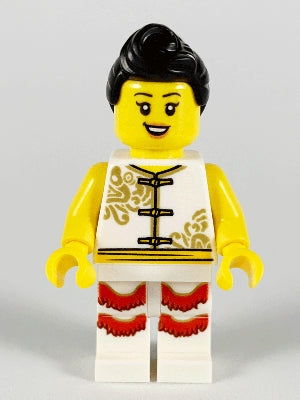 Preowned LEGO® Minifigure – Holiday & Event hol177 Woman Lion Dance White Shirt White Legs