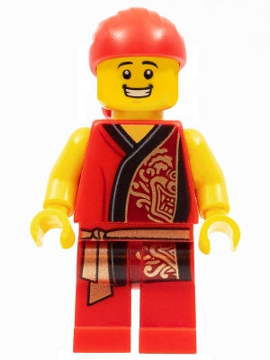 Preowned LEGO® Minifigure – Holiday & Event hol179 Lion Dance Musician Red Head Wrap Smile