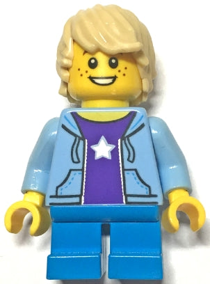 Preowned LEGO® Minifigure – Holiday & Event hol182 Birthday Boy Tan Hair Bright Light Blue