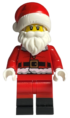 Preowned LEGO® Minifigure – Holiday & Event hol246a (Santa - Fur Lined Jacket with Candy Cane on Back, Red Legs with Black Bo