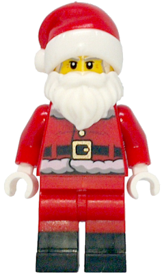 Preowned LEGO® Minifigure – Holiday & Event hol246b (Santa - Fur Lined Jacket with Candy Cane on Back, Red Legs with Black Bo