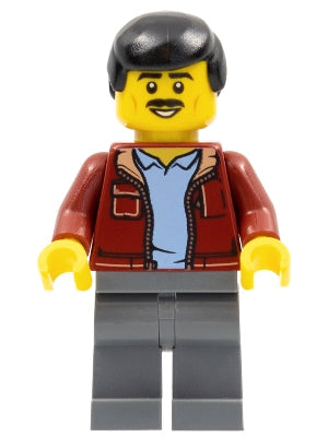 Preowned LEGO® Minifigure – Holiday & Event hol271 Man Dark Red Jacket w/Bright Light Blue