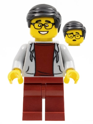 Preowned LEGO® Minifigure – Holiday & Event hol274 Man Black Hair Glasses Light Bluish Gray