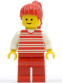 Preowned LEGO® Minifigure – Town hor024 Horizontal Lines Red White Arms Red Legs Red Ponyta
