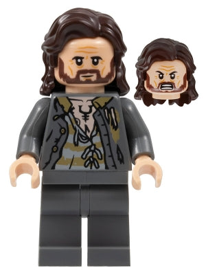 Preowned LEGO® Minifigure – Harry Potter hp352 Sirius Black Dark Brown Hair Dark Bluish Gra