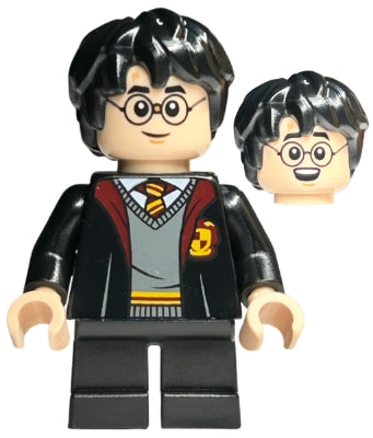 Preowned LEGO® Minifigure – Harry Potter hp438 Harry Potter Gryffindor Robe Open Black Shor