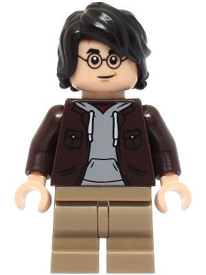 Preowned LEGO® Minifigure – Harry Potter hp467 Harry Potter - Dark Brown Open Jacket, Dark Tan Medium Legs