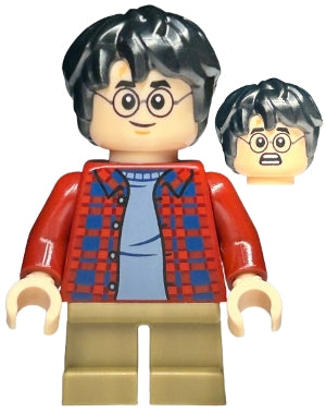 Preowned LEGO® Minifigure – Harry Potter hp481 Harry Potter - Dark Red Plaid Flannel Shirt, Dark Tan Short Legs