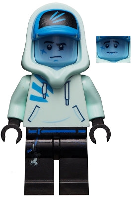 Preowned LEGO® Minifigure – Hidden Side hs031 Jack Davids Light Aqua Hoodie w/Cap and Hood