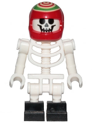 Preowned LEGO® Minifigure – Hidden Side hs042 Skeleton Red Helmet Bent Arms Black Square Fe