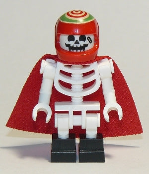 Preowned LEGO® Minifigure – Hidden Side hs044 Skeleton Red Cape and Helmet Bent Arms Black