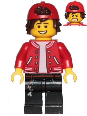 Preowned LEGO® Minifigure – Hidden Side hs052 Jack Davids Red Jacket w/Backwards Cap (Large