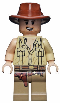 Preowned LEGO® Minifigure – Indiana Jones iaj033 Indiana Jones Tan Open Collar Shirt Reddis