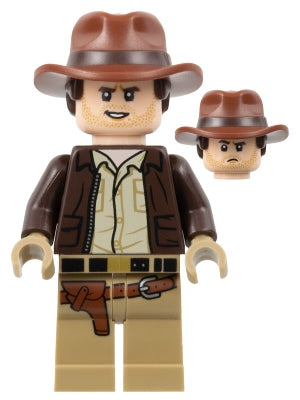Preowned LEGO® Minifigure – Indiana Jones iaj049 Indiana Jones Dark Brown Jacket Reddish Br