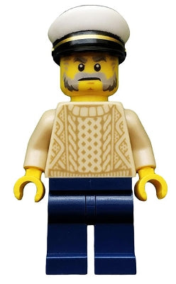 Preowned LEGO® Minifigure – LEGO® Ideas idea032 Sailor Captain Male Tan Sweater Dark Blue L