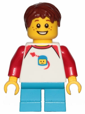 Preowned LEGO® Minifigure – LEGO® Ideas idea051 Boy Freckles Classic Space Shirt w/Red Slee
