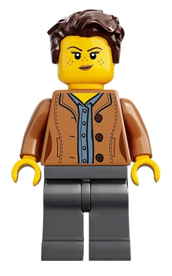 Preowned LEGO® Minifigure – LEGO® Ideas idea053 Mom Freckles Medium Nougat Jacket Dark Brow