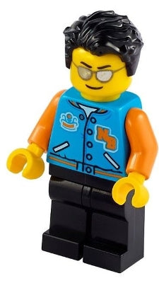 Preowned LEGO® Minifigure – LEGO® Ideas idea080 Man Dark Azure Letter Jacket Black Legs Bla