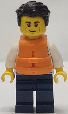 Preowned LEGO® Minifigure – LEGO® Ideas idea097 Sailor Male w/Life Jacket Dark Blue Legs