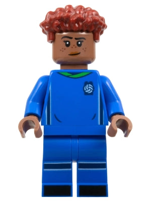 Preowned LEGO® Minifigure – LEGO® Ideas idea132 Soccer Player Female Blue Uniform Medium Br