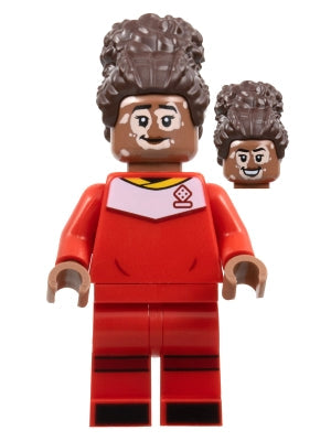 Preowned LEGO® Minifigure – LEGO® Ideas idea139 Soccer Player Female Red Uniform Medium Bro