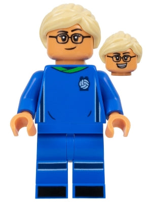 Preowned LEGO® Minifigure – LEGO® Ideas idea140 Soccer Player Female Blue Uniform Nougat Sk