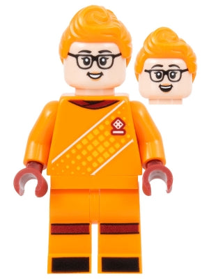 Preowned LEGO® Minifigure – LEGO® Ideas idea146 Soccer Goalie Female Orange Uniform Light N