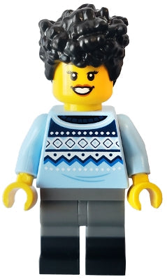 Preowned LEGO® Minifigure – LEGO® Ideas idea149 Camper Female Bright Light Blue Knit Fair I