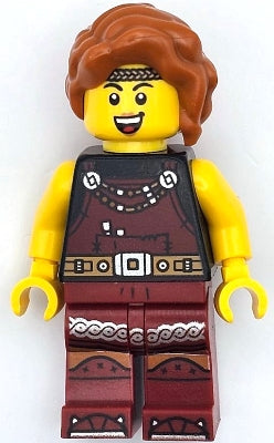 Preowned LEGO® Minifigure – LEGO® Ideas idea167 Viking Blacksmith Female Dark Red Overalls